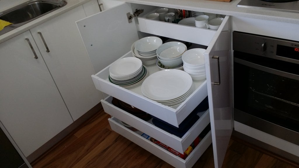 Bank of 4 Inner Kitchen Drawers